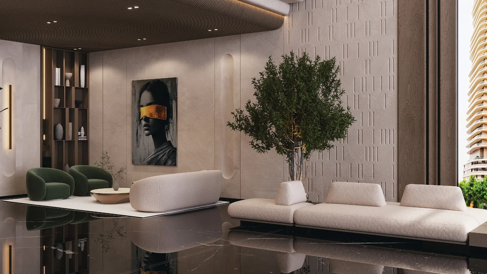 STAX residential lobby